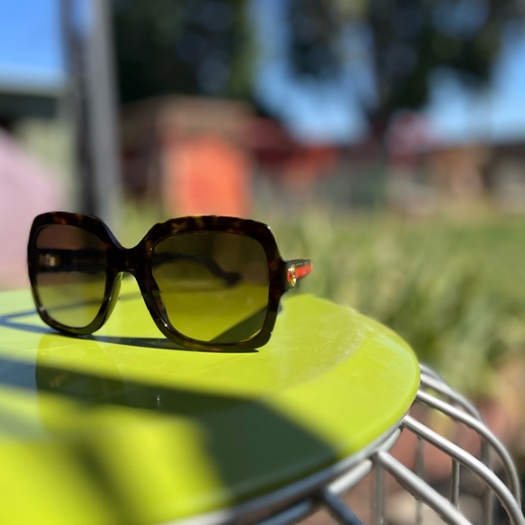 GUCCI Sunglasses Havana/Blue w/ Brown Gradient Lens 54mm - Picture 3 of 7